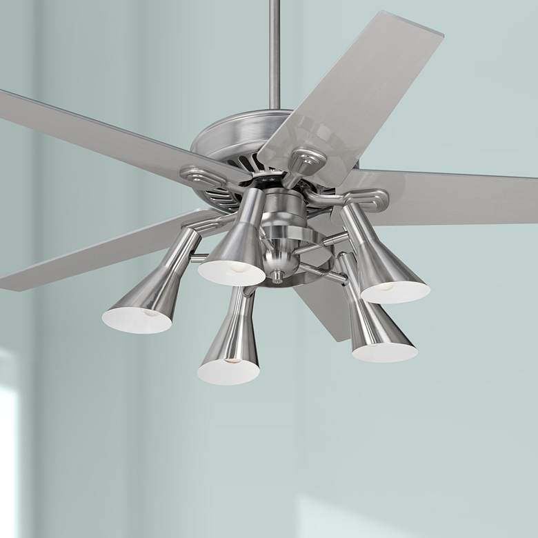 Image 1 52" Windstar II Silver Retro 5-Light LED Ceiling Fan