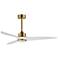 52" Woodwind Aged Brass LED Ceiling Fan with White Blades
