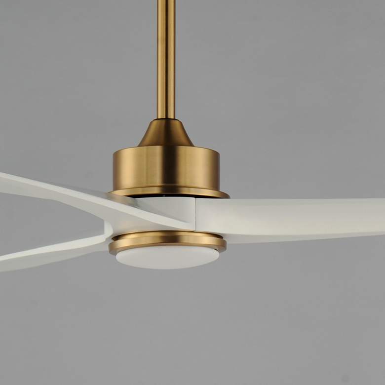 Image 3 52" Woodwind Aged Brass LED Ceiling Fan with White Blades more views