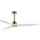 52" Woodwind Aged Brass LED Ceiling Fan with White Blades