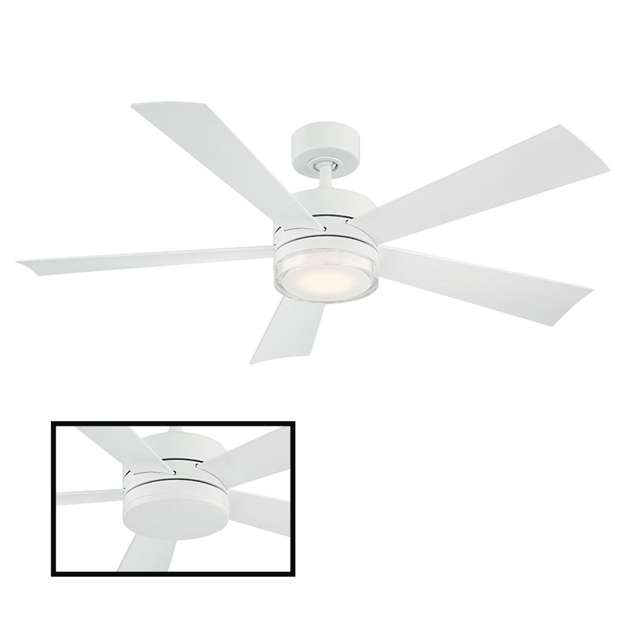 Image 3 52" Wynd Matte White 3500K LED Smart Ceiling Fan - Made to Order more views