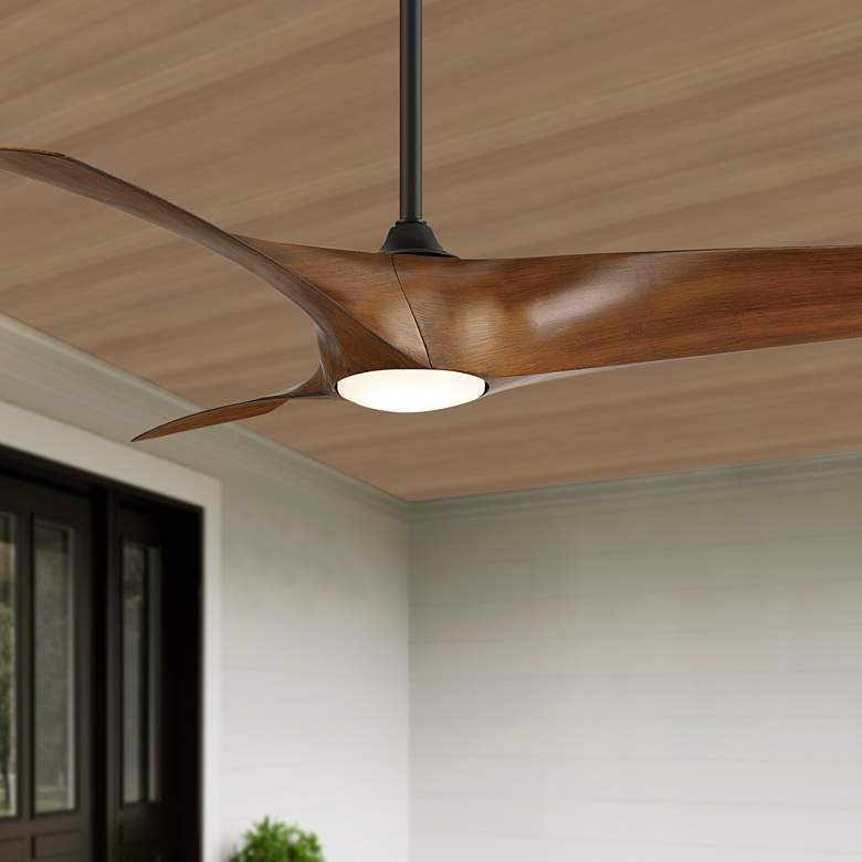 Image 1 52 inch Zephyr Matte Black Koa 3500K LED Smart Ceiling Fan