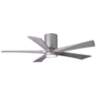 52" Irene-5HLK Brushed Nickel LED Damp Hugger Ceiling Fan with Remote