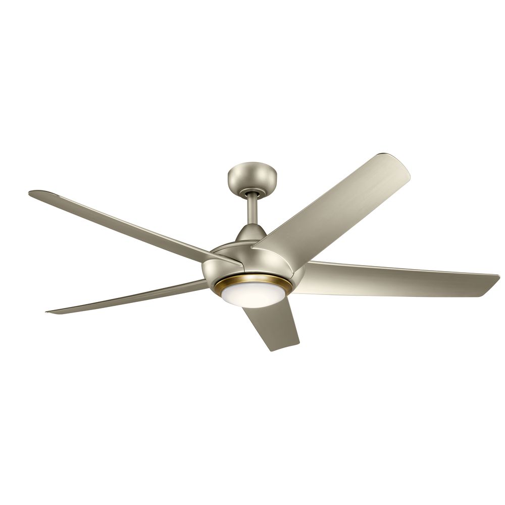 52' Kichler Kapono Brushed Nickel LED Ceiling Fan with Remote