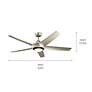 52&#39; Kichler Kapono Brushed Nickel LED Ceiling Fan with Remote