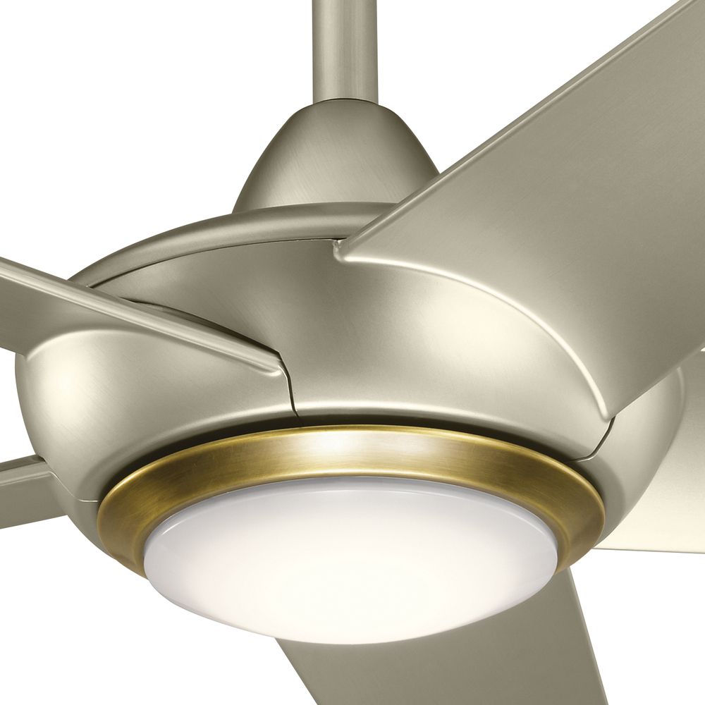 52' Kichler Kapono Brushed Nickel LED Ceiling Fan with Remote
