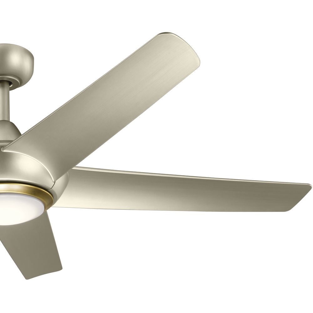 52' Kichler Kapono Brushed Nickel LED Ceiling Fan with Remote