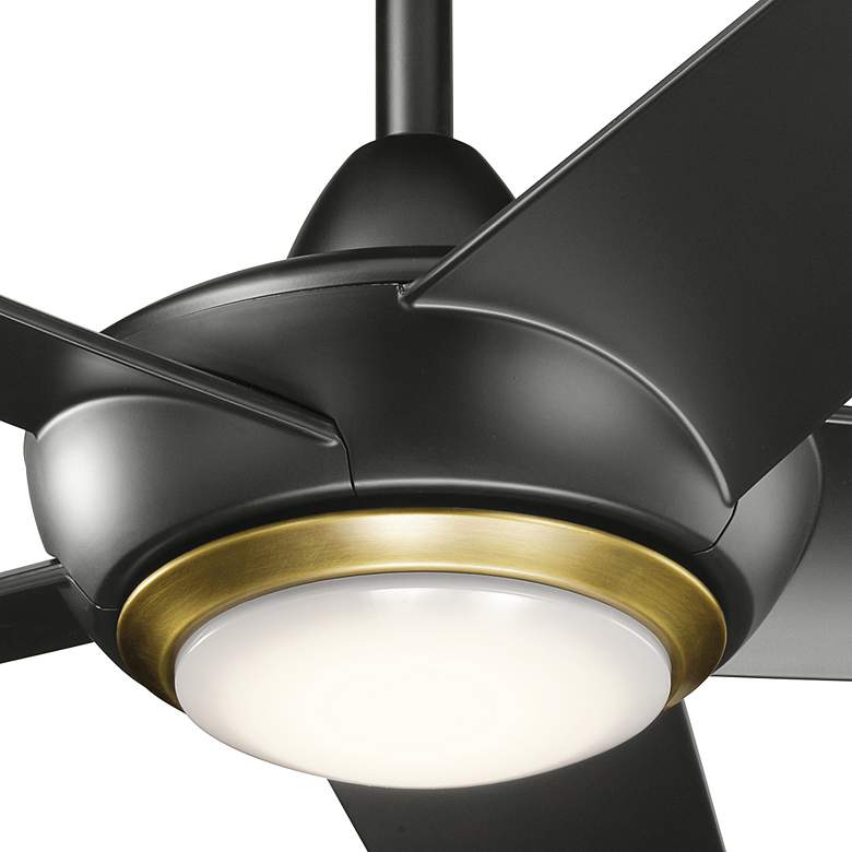 Image 3 52' Kichler Kapono LED Satin Black Indoor Ceiling Fan with Remote more views