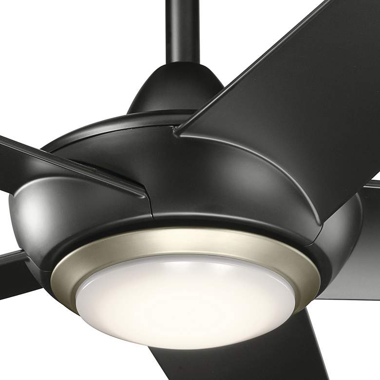 Image 4 52' Kichler Kapono LED Satin Black Indoor Ceiling Fan with Remote more views