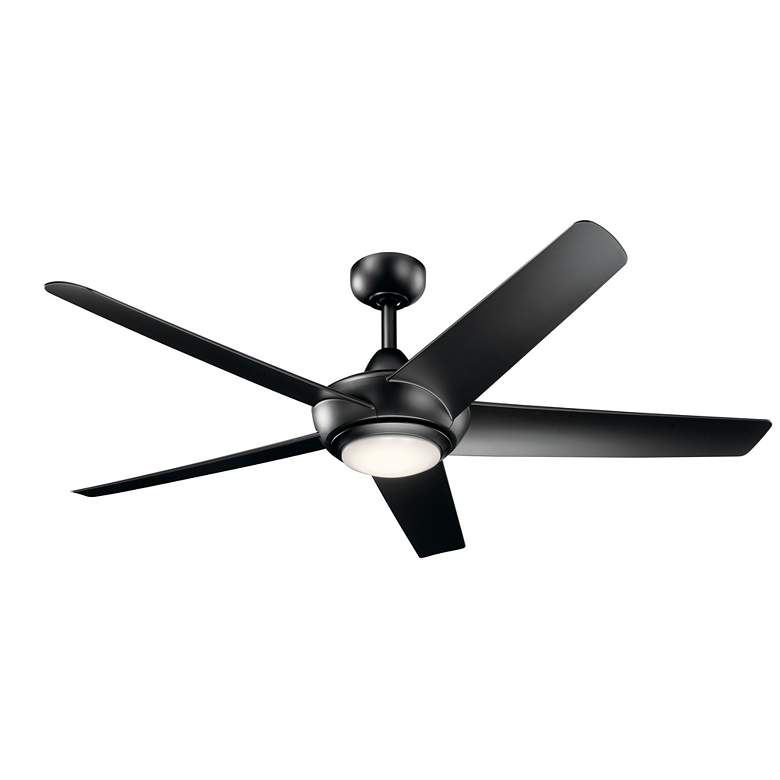 Image 6 52' Kichler Kapono LED Satin Black Indoor Ceiling Fan with Remote more views