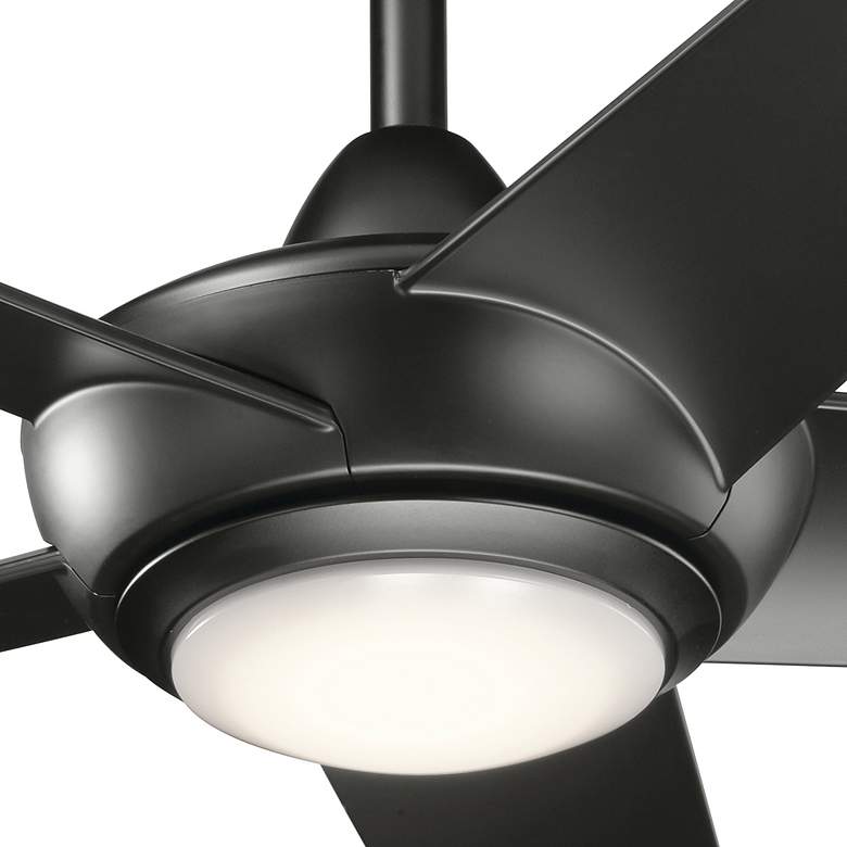 Image 7 52' Kichler Kapono LED Satin Black Indoor Ceiling Fan with Remote more views