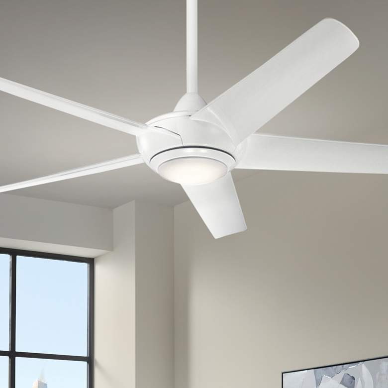 Image 1 52' Kichler Kapono White Finish LED Ceiling Fan with Remote