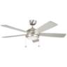 52" Kichler Starkk Brushed Nickel LED Pull Chain Ceiling Fan