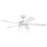 52" Kichler Starkk Matte White LED Ceiling Fan with Pull Chain