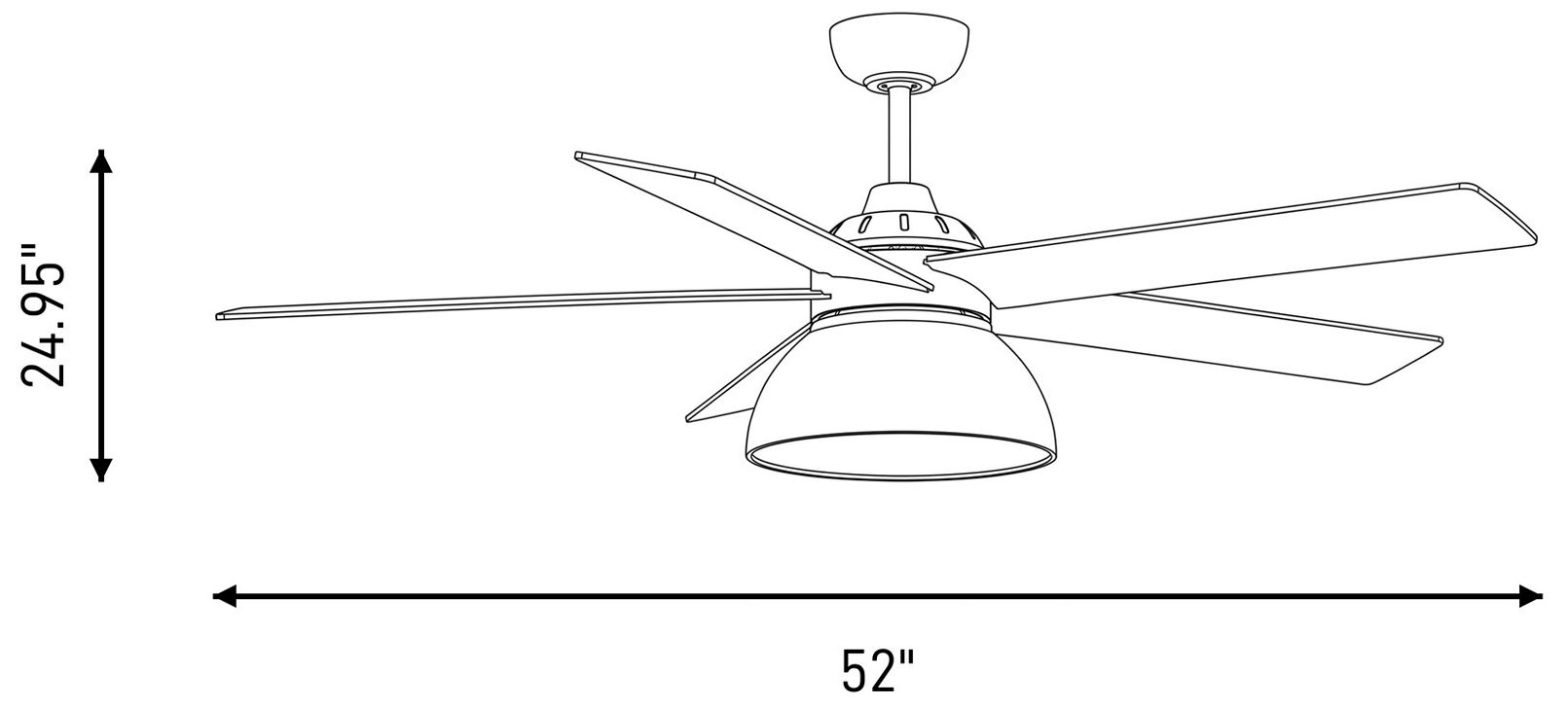 Image 7 52" LED Ceiling Fan in Matte Black more views