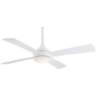 52" Minka Aire Aluma Wet Flat White Modern LED Ceiling Fan with Remote