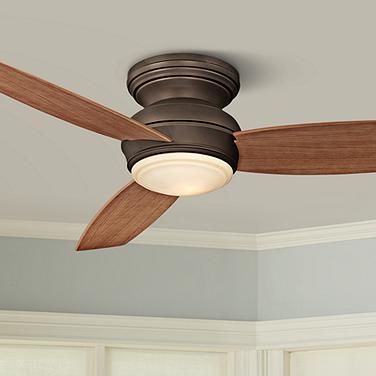 52" Minka Aire Concept Bronze Flushmount LED Fan with Wall Control