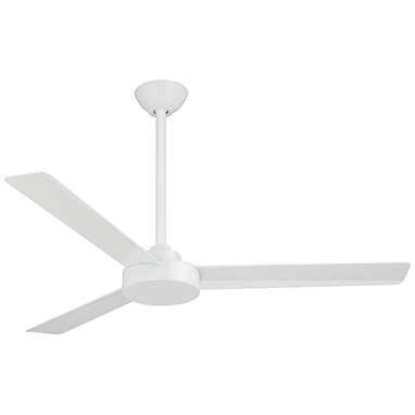 52" Minka Aire Roto Flat White 3-Blade Ceiling Fan with Wall Control