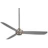 52" Minka Aire Rudolph Nickel Silver Ceiling Fan with Wall Control