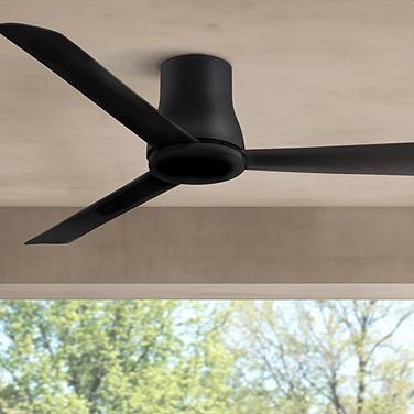 52" Minka Aire Simple Flush Coal Black Outdoor Hugger Ceiling Fan