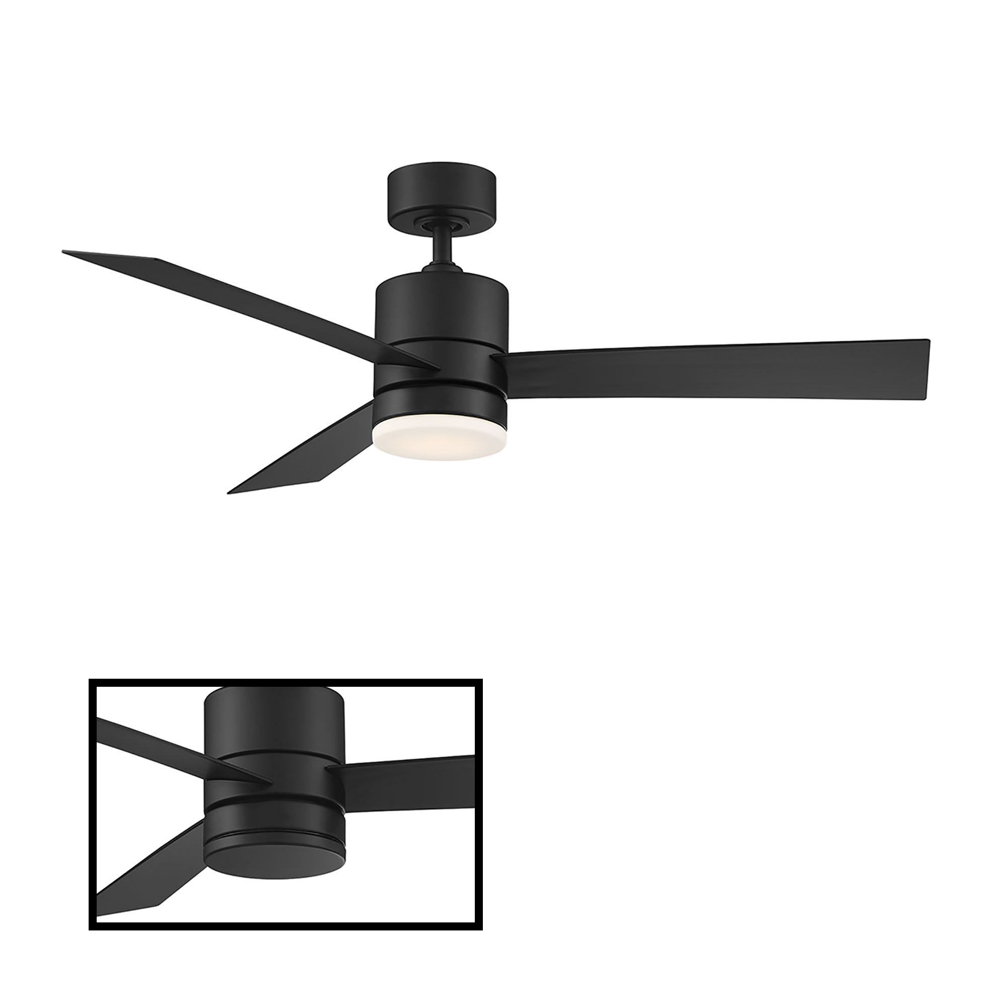 Image 2 52" Modern Forms Axis Black 3500K LED Smart Ceiling Fan - Made to Order more views