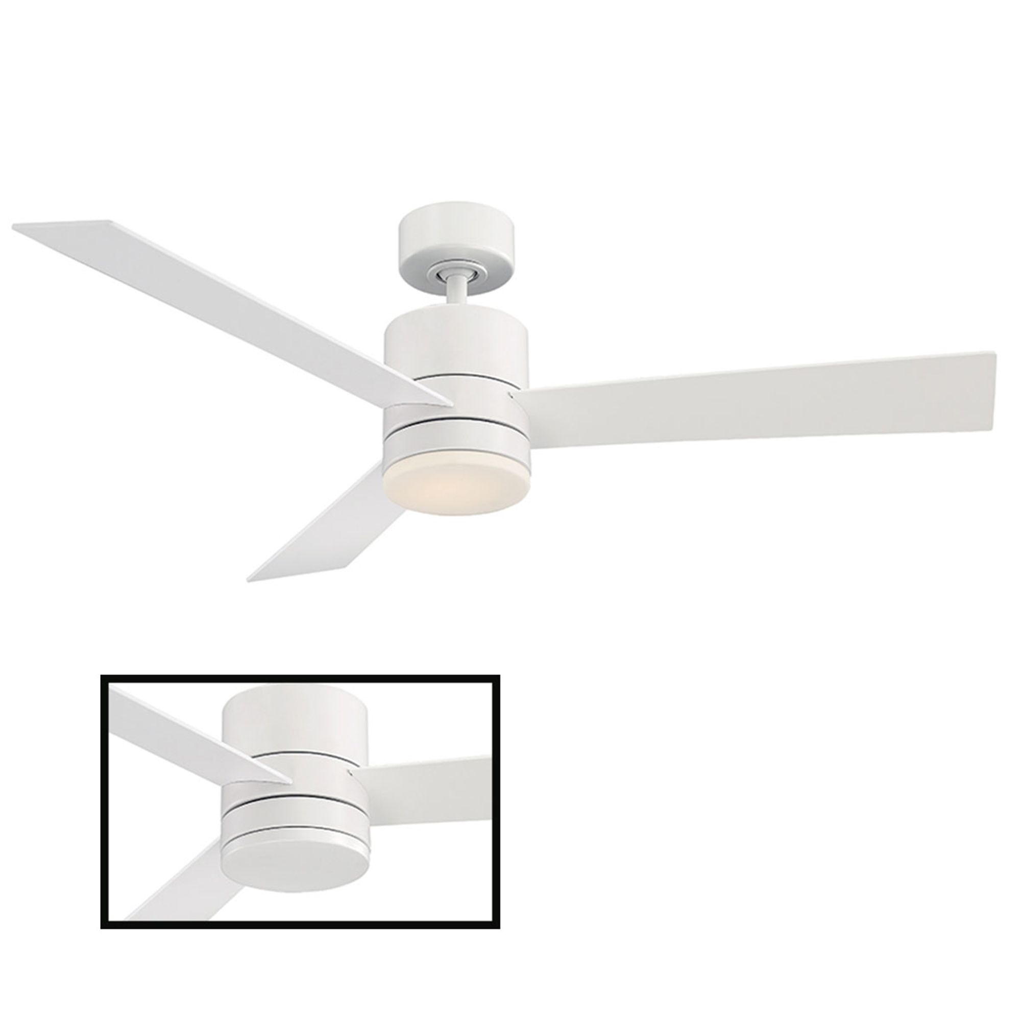 Image 4 52" Modern Forms Axis White 3500K LED Smart Ceiling Fan - Made to Order more views