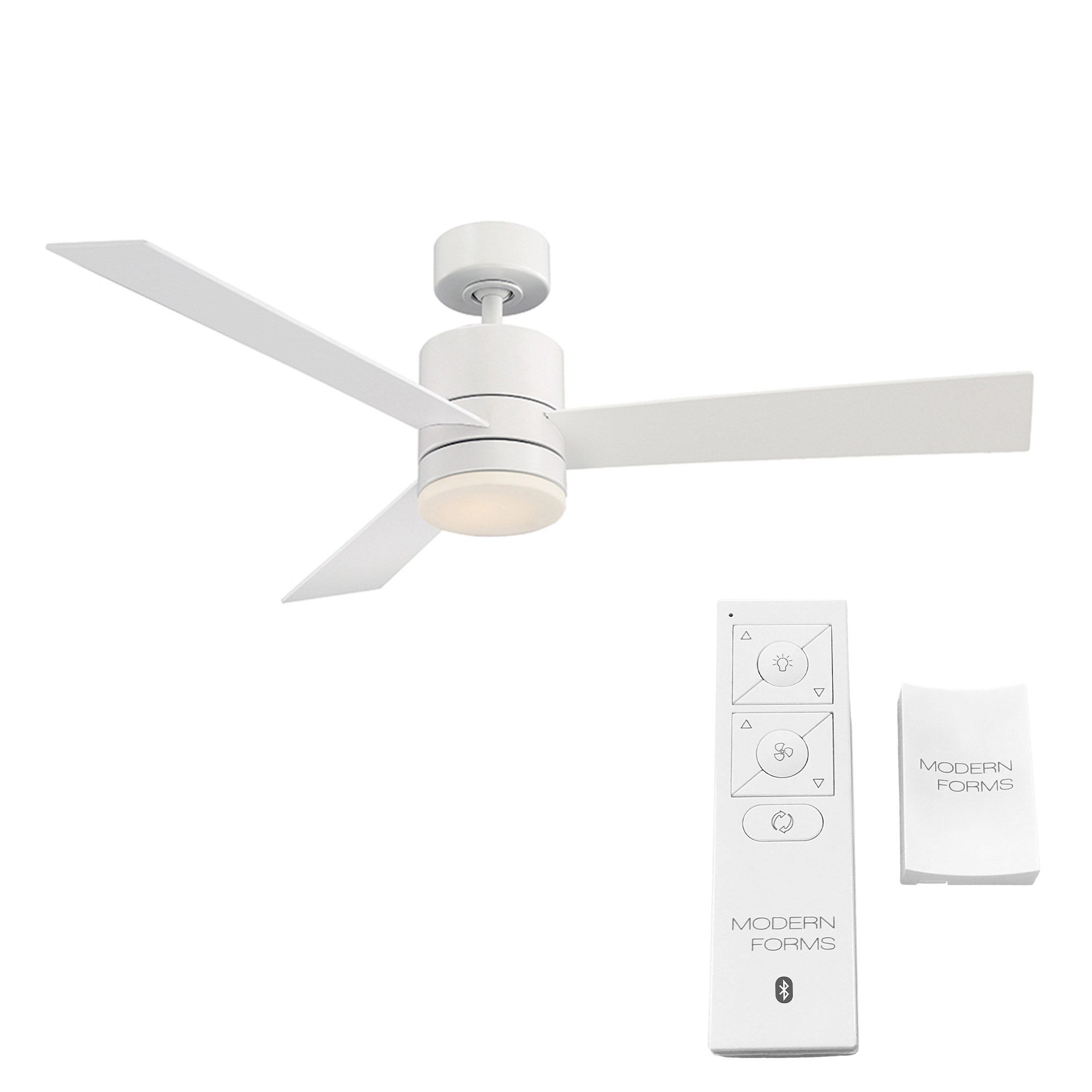 52" Modern Forms Axis White 3500K LED Smart Ceiling Fan - Made to Order in scene