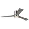 52" Monte Carlo Clarity Max Brushed Steel LED Hugger Fan with Remote