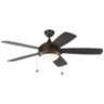 52" Monte Carlo Discus Roman Bronze LED Outdoor Pull Chain Ceiling Fan