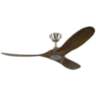 52" Monte Carlo Maverick II Brushed Steel Damp Ceiling Fan with Remote