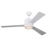 52" Monte Carlo Vision Matte White Modern LED Ceiling Fan with Remote