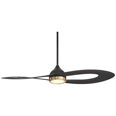 52" Possini Euro Obi Matte Black CCT LED Damp Ceiling Fan with Remote