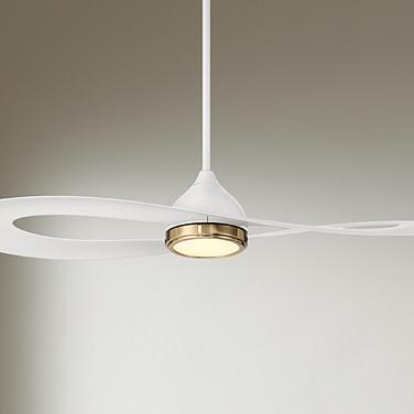 52" Possini Euro Obi Matte White CCT LED Damp Ceiling Fan with Remote
