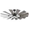 52" Prairie II Aged Pewter Rustic Windmill Fan with Remote