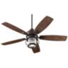 52" Quorum Galveston Oiled Bronze Damp Rated Fan with Wall Control