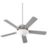 52" Quorum Premier Satin Nickel LED Ceiling Fan with Pull Chain