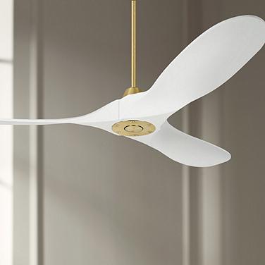 52" Visual Comfort Maverick II Brass White DC Ceiling Fan with Remote