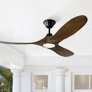 52" Visual Comfort Maverick II Matte Black LED Ceiling Fan with Remote
