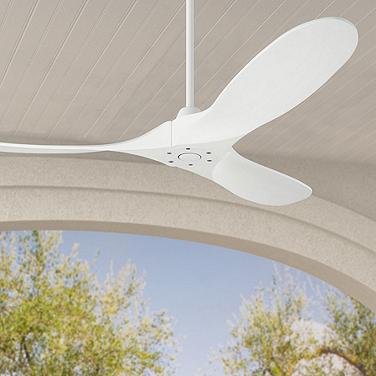 52" Visual Comfort Maverick II Matte White Damp Rated Fan with Remote