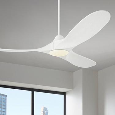 52" Visual Comfort Maverick Matte White LED Ceiling Fan With Remote