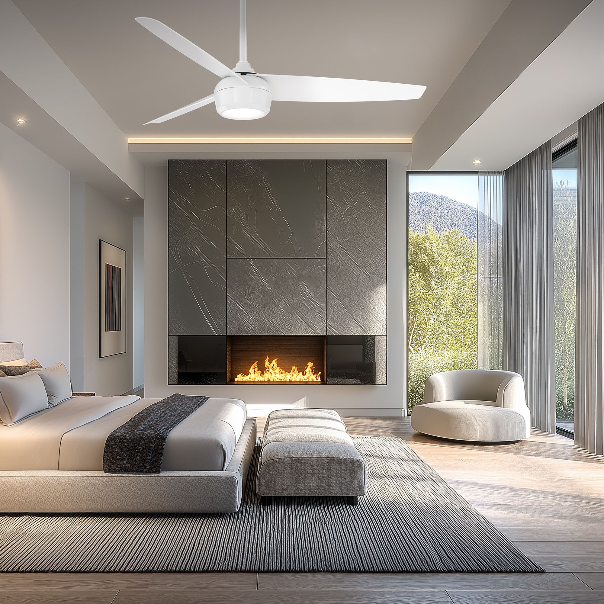 52" WAC Ferris Matte Black 4CCT LED Wet