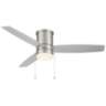 52" WAC Limited Atlantis Nickel Damp Rated LED Hugger Pull Chain Fan