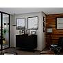 1_Rockefeller 35 1/4" Wide Black Wood 3-Drawer Dresser in scene