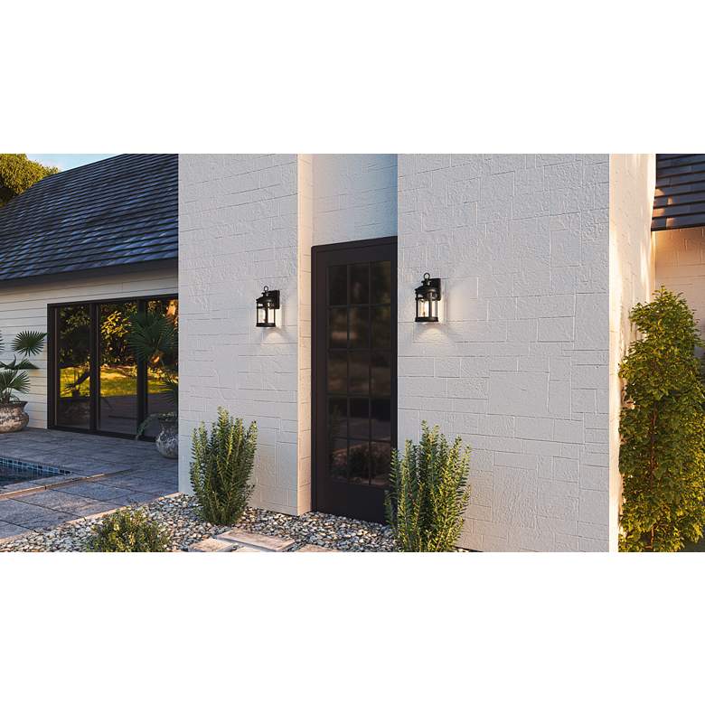 Image 1 Quoizel Scout 12" High Matte Black Outdoor Wall Light in scene