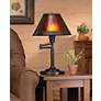 Cal Lighting Mission Bronze 18" High Mica Shade Swing Arm Table Lamp in scene
