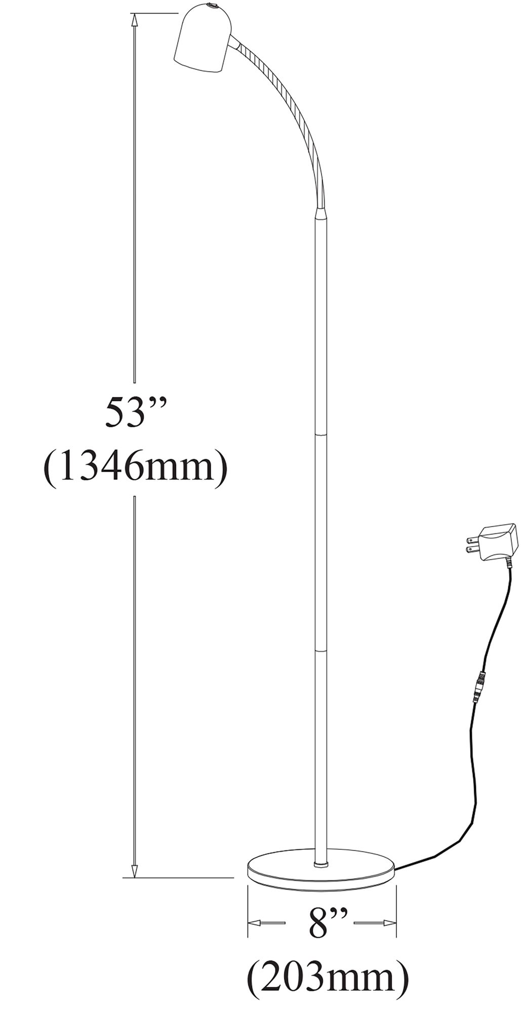 Image 4 53" High Satin Black 5W LED Floor Lamp more views