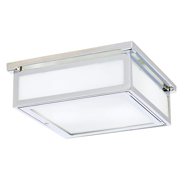 Image 1 53252 - Polished Chrome White Glass Ceiling Light