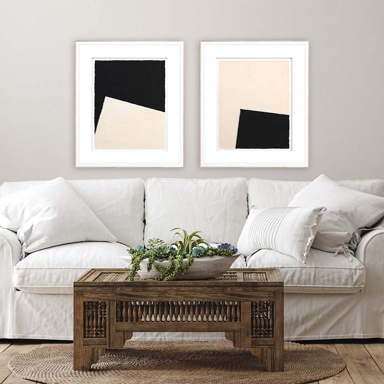 Image 1 Optical I 29" High 2-Piece Framed Giclee Wall Art Set in scene