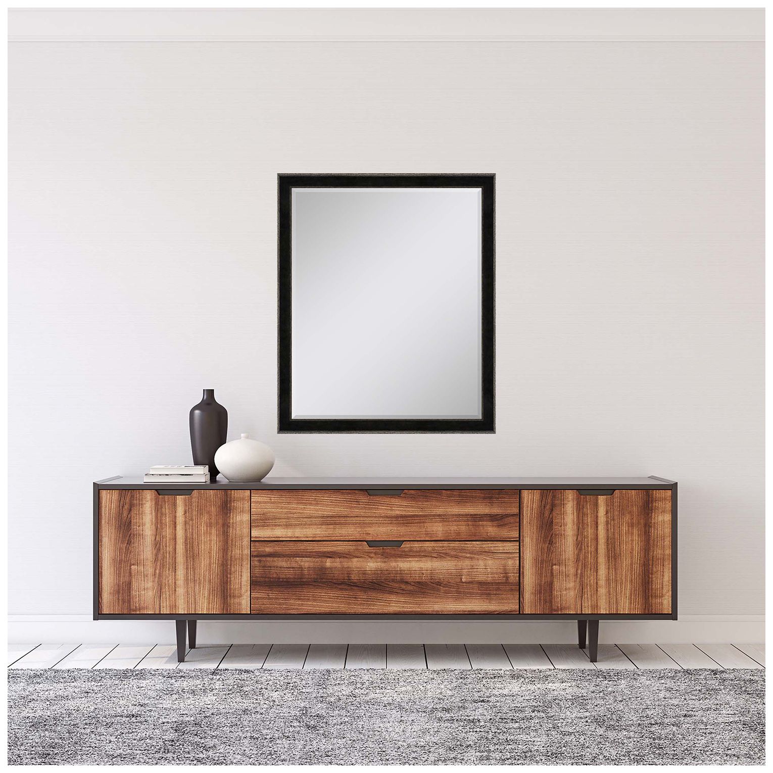 Image 3 #535 Black Metallic Wall Mirror - 26" x 32" more views