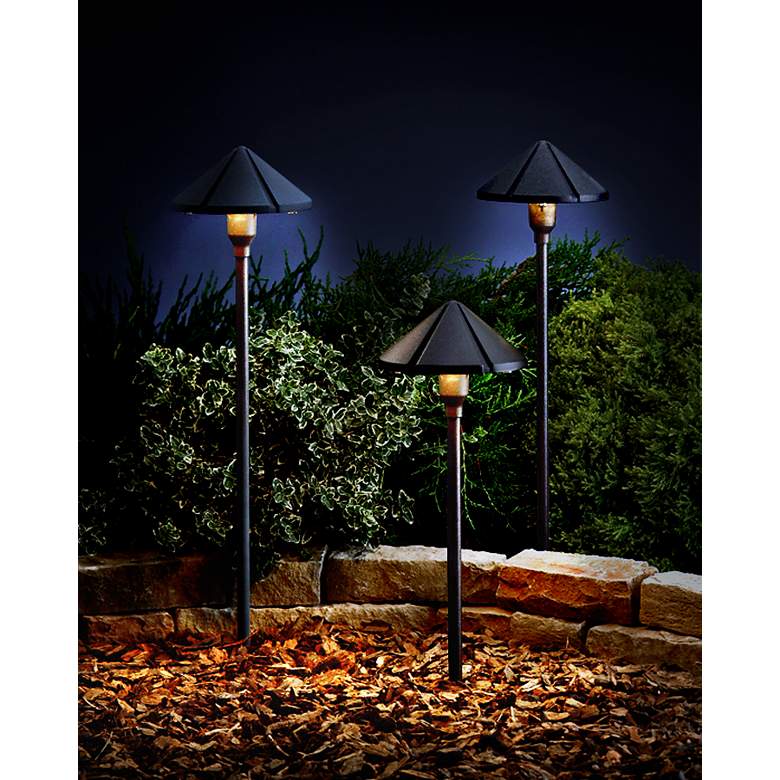 Image 1 Kichler Textured Black Cone Low Voltage Landscape Light in scene